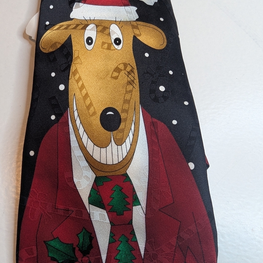 Hallmark Yule Tie Greetings Men's Reindeer Tie- NWT - Picture 3 of 7